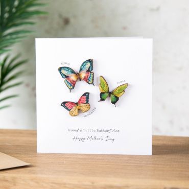 Wooden Butterfly Family Keepsake Card