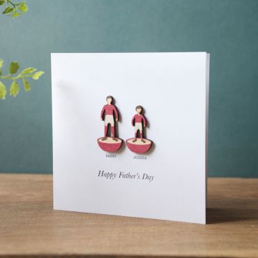 Wooden Subbuteo Characters Father's Day Card