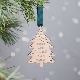 Personalised Christmas Tree Decoration Scandi Bear