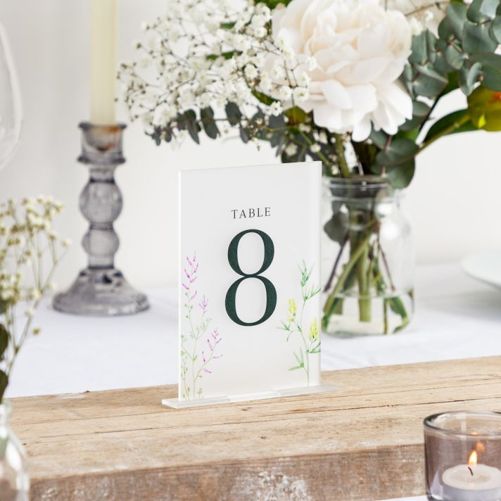 Wildflowers Acrylic Table Number Signs