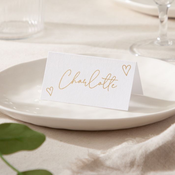 Scattered Hearts Foiled Place Cards