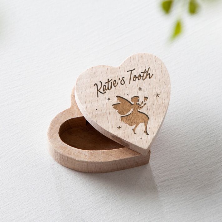 Engraved Heart Shaped Tooth Fairy Box