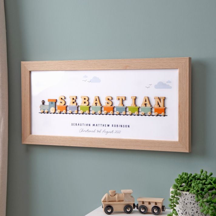 Wooden Train Personalised Framed Print