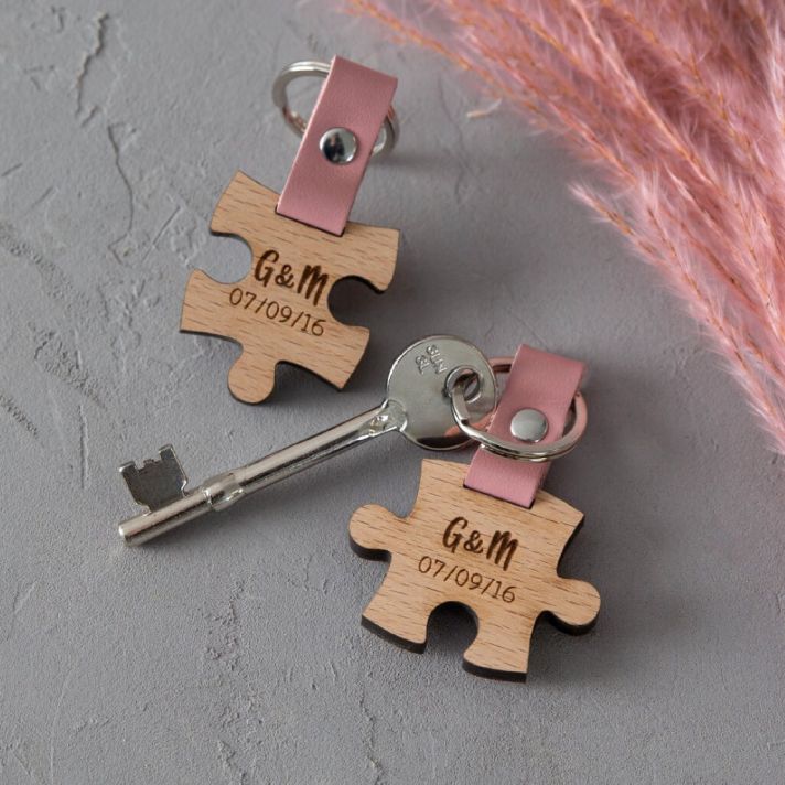 Wooden Puzzle Set of Keyrings